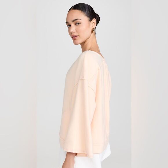 NWT Free People X Intimately Free People Day Off Fleece Pullover Sweater Peach - Picture 2 of 10